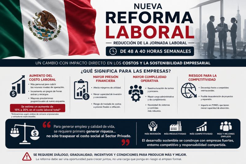 Nueva Reforma Laboral reducción de la jornada a 40 horas